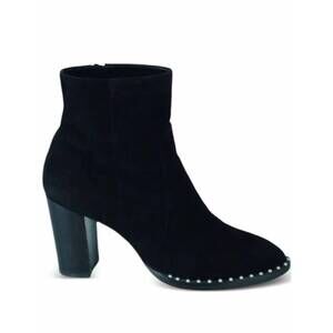 NEW STUART WEITZMAN women's kailee pearl suede ankle bootie in black
